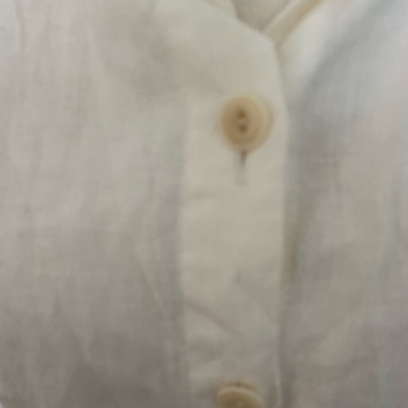 Flax white linen button down blouse - Picture 7 of 9